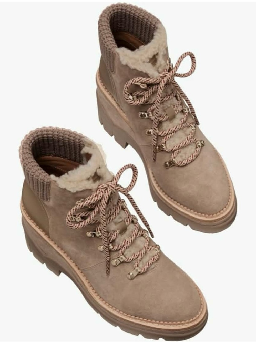 Kate Spade Willow Lug Lace-Up Suede Ankle Boots Rustic Brown size 9 New